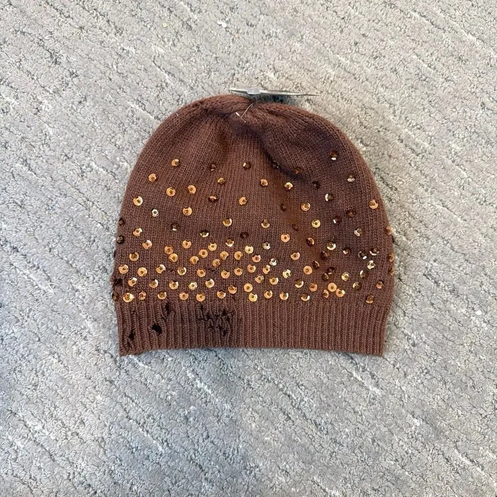 The cutest brown copper sequin beanie- vintage y2k NWT